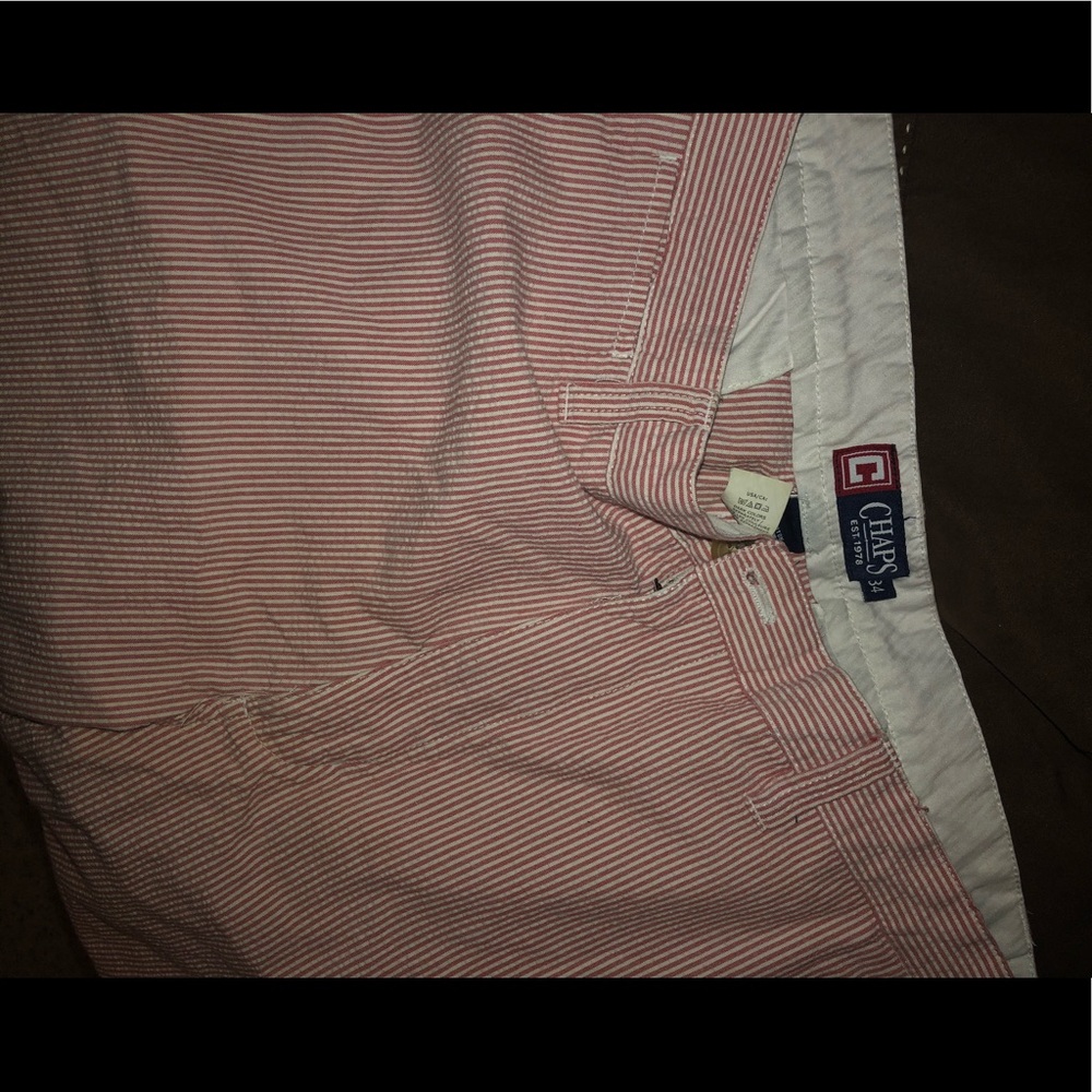 Red Striped Flat Front Shorts - image 1